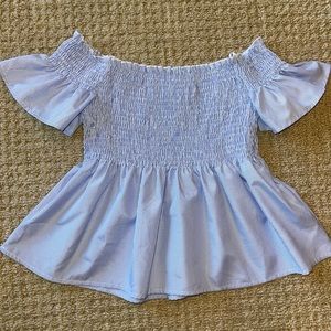 Off the shoulder stripped blouse